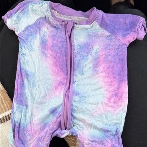Little Sleepies Purple and Pink Tie-Dye Footie